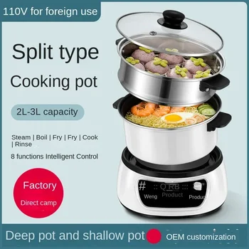 110V American standard split típus elektromos sütő, multifunkciós főzés pot, háztartási nagy kapacitású elektromos hot pot