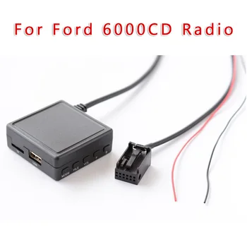 12Pin Autó AUX USB Audio Bluetooth-Adapter Kábel, Mikrofon Ford 6000CD Rádió Fekete Tartozékok Járművek