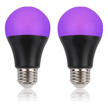 1db UV LED Fekete Fény Izzó 9W E27 LED Blacklight Izzó Ultraibolya Fény, a Ragyogás Fél Szobás, UV Lámpa, Fénycső Poszter Test