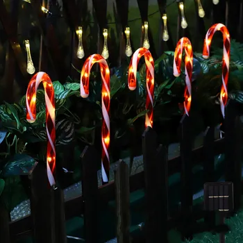 2024 Karácsonyi Mankó Napelemes Lámpák Kültéri Lollipop Lámpa LED-Kert Új Év Dekoráció Vízálló Táj Fények 5db 390