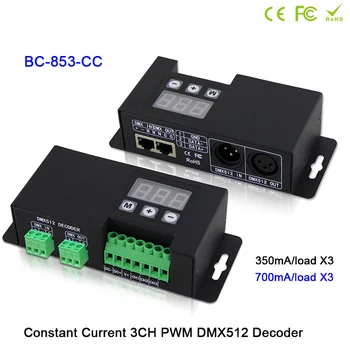 350mA/700 ma CC LED DMX512 Dekóder 12V-24V 48V szabványos DMX512/1990 jel, hogy a PWM jel 3CH Dimmer, DMX RGB LED Vezérlő