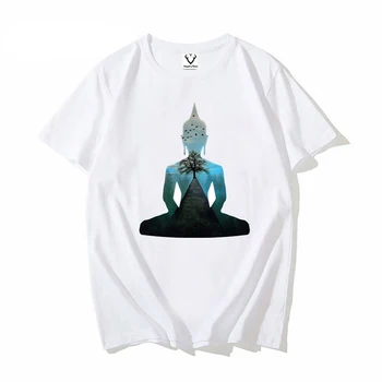 A Férfiak Zen Szellem Póló Természet Megnyugtat, Mint A BuddhaPrint Tee Rövid Ujjú Felsők Harajuku Póló
