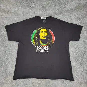 Bob Marley Ing Nagyméretű Bő Kockás hosszú ujjú Fekete Póló