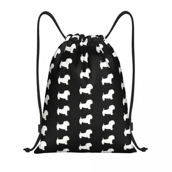 Egyedi Fekete West Highland Terrier Kutya Húzózsinórral táska, Bevásárló Jóga Hátizsákok Férfiak Nők Kiskutya Állat Sport, Tornaterem Sackpack