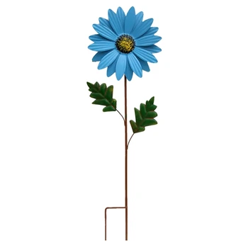 Fém Daisy Kert Tét Dísz, Fém, Virág, Bot, Kültéri Dekoráció, 3D Daisy Tét Udvaron Art-Fal Tartós, Könnyen Használható