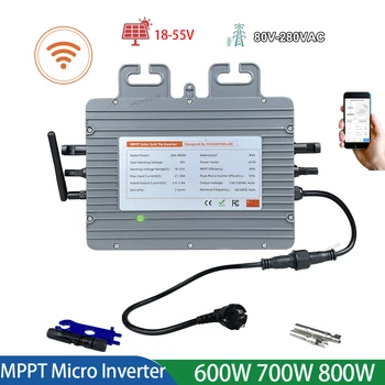 ip65 napelemekkel nyakkendő inverter MPPT 600W 700W 800W PV Moduláris Okos microinverter rendszer DC AC Kimenet 120V 230V WIFI
