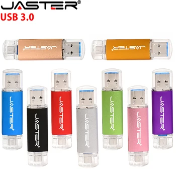 JASTER Műanyag USB 3.0 pendrive 128GB Színes Memory Stick 64 gb-os Kreatív Ajándék pendrive 32GB OTG USB pendrive 16GB Fekete U Lemez