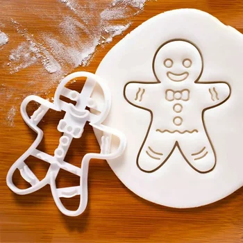 Karácsonyi Cookie Cutter Mézeskalács Ember Mikulás Penész Bélyegző Gyerekek Karácsonyi Party Embosser Keksz Penész Sütés Dekoráció, Kellékek