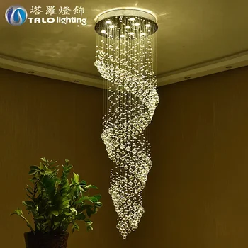 Mangic-candelabro de cristal moderno para Belső, escalera de diseño hu espiral, pasillo de lujo, LED