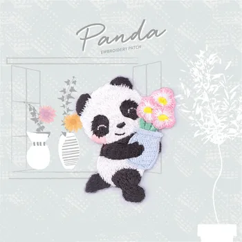 MAXSIN SZÓRAKOZTATÓ, 1 db Magas Minőségű Hímzett Panda Matrica Állat Javítás Vas Ruhák Farmer Ruha Kiegészítők DIY Dekoráció