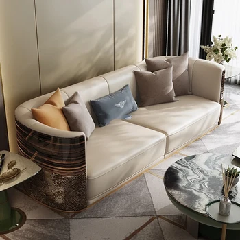 Modern Sarok kanapé a nappaliban bőr posztmodern luxus high-end Akcentussal Alvó Európai Kanapé Para El Hogar Szalon Bútorok