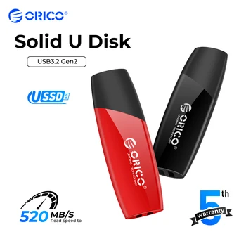 ORICO Új Trend USSD szilárdtestalapú U Lemez 520MB/S Sebességű Mobil SSD Pen Drive C Típusú 1 tb-os 512 gb-os, 256 gb-os 128GB USB Flash Meghajtók