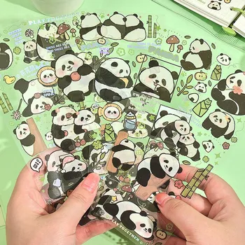 Panda Esztétikai Aranyos Rajzfilm Címke Öntapadó Matricák Karácsonyra Halloween Party Dekoráció Scrapbooking Boríték