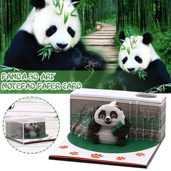 Panda Három-dimenziós Megjegyzés Memo Párna Aranyos Megjegyzés Papír Ajándék Pad Megjegyzések Matrica Gyerekek Blokk Ragad Ragacsos Megjegyzés: 3D Állat Megjegyzés T3A1