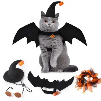 Pet Cosplay Jelmez 4 Részes Vonzó Halloween Party Macska Dekoráció Állítható Halloween Háziállatok Dekoráció Meghatározott Érdekes Pet