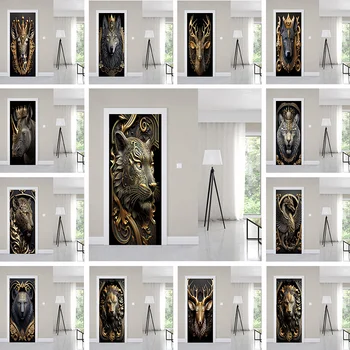 Stiker Skandináv Modern modell ház, hálószoba, vendégszoba, freskó állat dekorációs matrica ajtó vízálló poszter, matrica