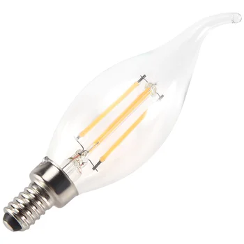 Szabályozható E12 4W COB Edison Gyertya Lángja Végtelen LED Izzó Lámpa 12.5*3,5 cm
