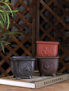 Tér Bonsai Pot Hagyomány Kínában Faragott Pozsgás Növények Kerti Dekoráció
