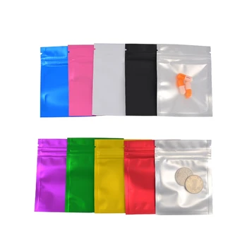 100-as Színek Alumínium Fólia Zsák Zárható Ziplock Lapos Csomag Zsebében Tasak Candy Fűszerek Tárolási Szag Bizonyíték Mylar Táska