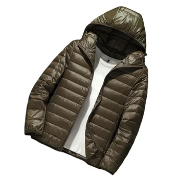 2024 Férfi Kapucnis ultrakönnyű Fehér Kacsa Kabát, Meleg Kabát Vonal Hordozható Csomag pack férfi kabát
