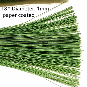 30DB 60cm Hossz 18# 1mm/0.039 Hüvelyk Papír bevonatos Zöld Vas Vezetékek DIY Nylon virág, / Virág Anyag kézzel készített DIY