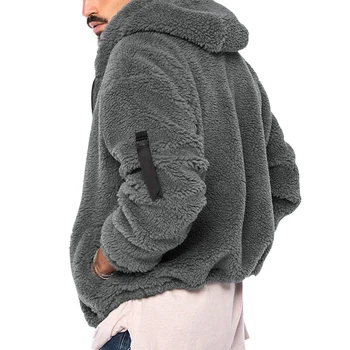 A férfiak, s Télen Meleg, Cipzáras Kapucnis Hosszú Ujjú egyszínű Divat Alkalmi Kabát Kabát Outwear a Zsebek
