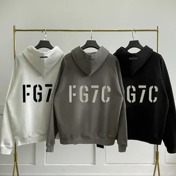 A legjobb Minőségű FG7C Essentials 7 Gyűjtemény cipzáras kapucnis felső Férfiak, Nők, Hip-Hop Túlméretezett Streetwear Laza Pulóver Kabát