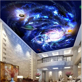 beibehang Egyéni háttérkép, 3d-s fotó falfestmény, nappali, hálószoba kozmikus égi galaxy felső Zenith freskó háttérkép cucc de parede