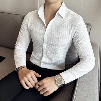 Camisas De Hombre Plus Size 4XL-M Új, Hosszú Ujjú Fehér Ing Férfi Ruházat 2023 Üzleti Alkalmi alkalmi ruha Ruhájának Homme