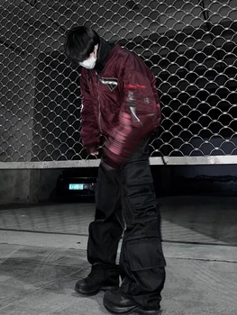 Kabát Vetemet 23FW Showpiece Piros Alfa Racing Meleg légierő Bombázó Őszi Téli Kényelem, Luxus Férfi Magas Minőségű Designer
