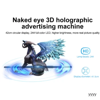 PD42 3D-s Hologram Kivetítő Rajongó Lámpa Wifi Logó LED Kijelző Advertising Gép Holografikus Kivetítő Nagy Fényerő
