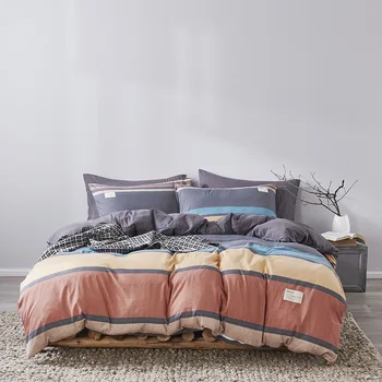 Őszi-téli pamut csiszolt négy darabos készlet egyszínű Amerikai pamut paplan takaró fedél fedél lepedő ágynemű